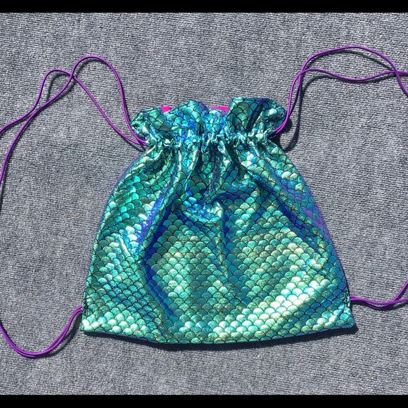 Handmade Iridescent Mermaid Drawstring Bag - Picture 5 of 10